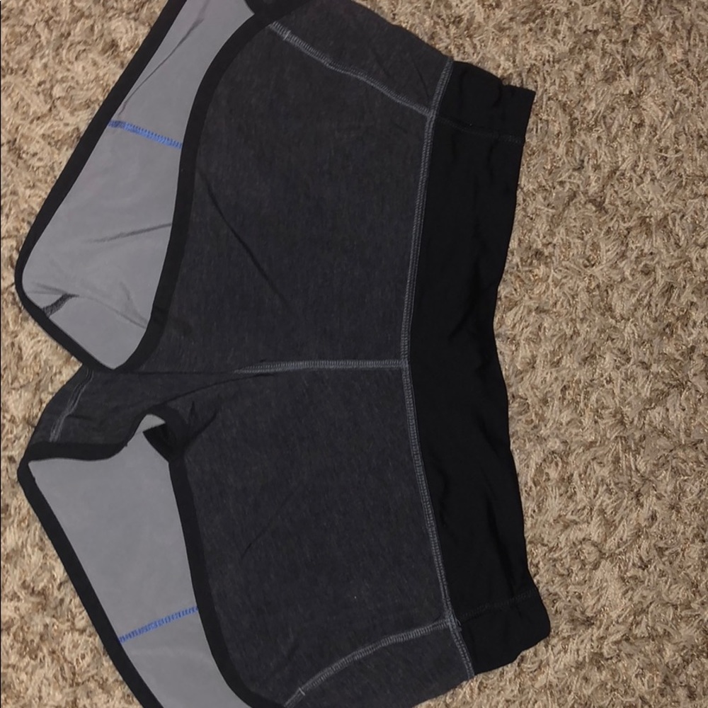 Grey black and blue lulu shorts size 6